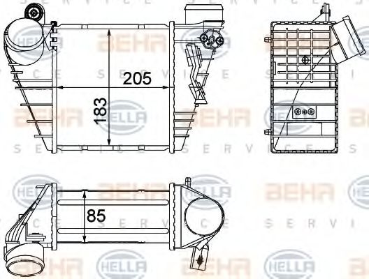 Интеркулер HELLA 8ML 376 700-704 BEHR HELLA SERVICE Version ALTERNATIVE