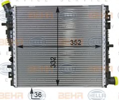 Радиатор, охлаждение двигателя HELLA 8MK 376 701-261
