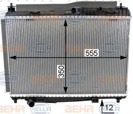 Радиатор, охлаждение двигателя HELLA 8MK 376 701-641
