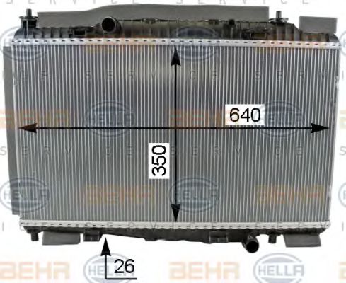 Радиатор, охлаждение двигателя HELLA 8MK 376 701-651