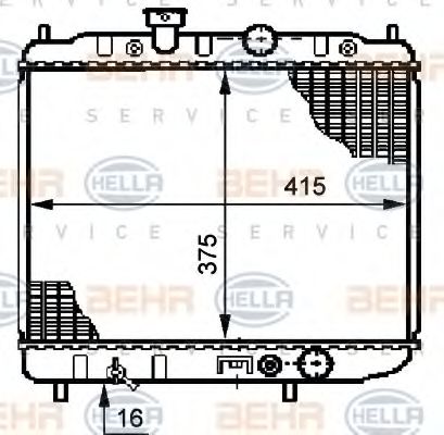 Радиатор, охлаждение двигателя HELLA 8MK 376 708-541
