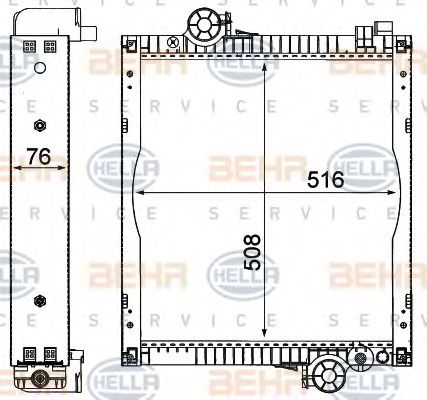 Радиатор, охлаждение двигателя HELLA 8MK 376 710-014