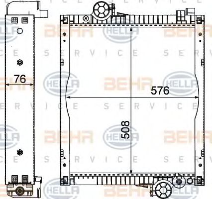 Радиатор, охлаждение двигателя HELLA 8MK 376 710-024