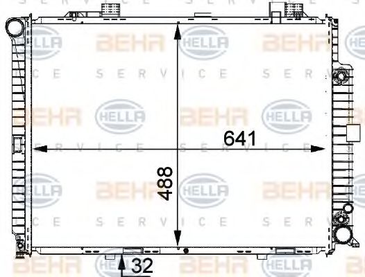 Радиатор, охлаждение двигателя HELLA 8MK 376 711-154 BEHR HELLA SERVICE Version ALTERNATIVE