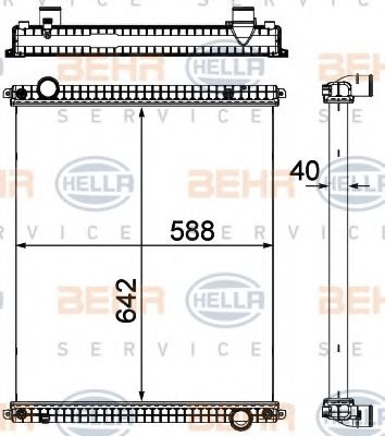 Радиатор, охлаждение двигателя HELLA 8MK 376 714-231