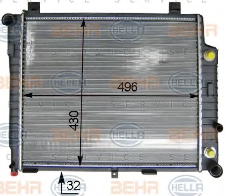 Радиатор, охлаждение двигателя HELLA 8MK 376 714-634 BEHR HELLA SERVICE Version ALTERNATIVE