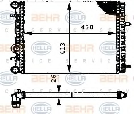 Радіатор, охолодження двигуна HELLA 8MK 376 716-234