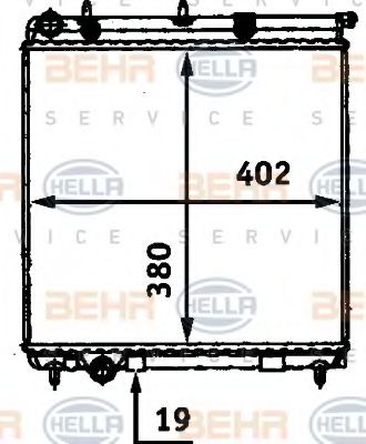 Радиатор, охлаждение двигателя HELLA 8MK 376 718-634 BEHR HELLA SERVICE Version ALTERNATIVE