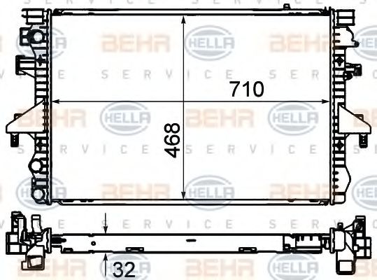 Радіатор, охолодження двигуна HELLA 8MK 376 719-184