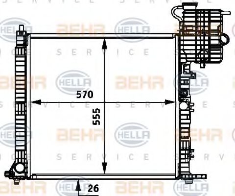 Радиатор, охлаждение двигателя HELLA 8MK 376 722-031 BEHR HELLA SERVICE