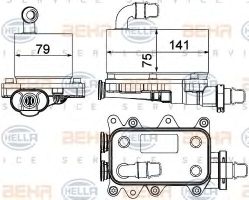 Масляный радиатор, автоматическая коробка передач HELLA 8MO 376 725-211