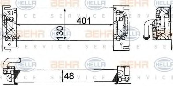 Масляный радиатор HELLA 8MO 376 725-351 BEHR HELLA SERVICE