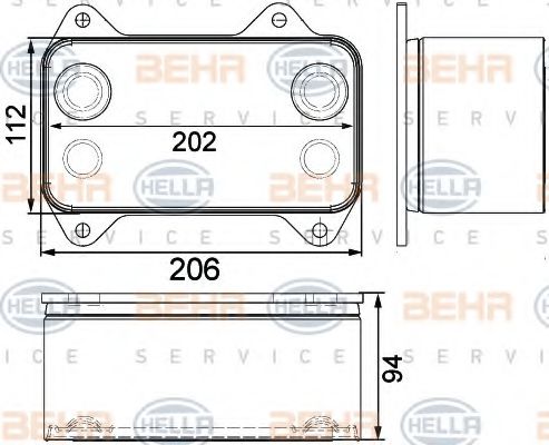 Масляный радиатор HELLA 8MO 376 733-424 BEHR HELLA SERVICE Version ALTERNATIVE