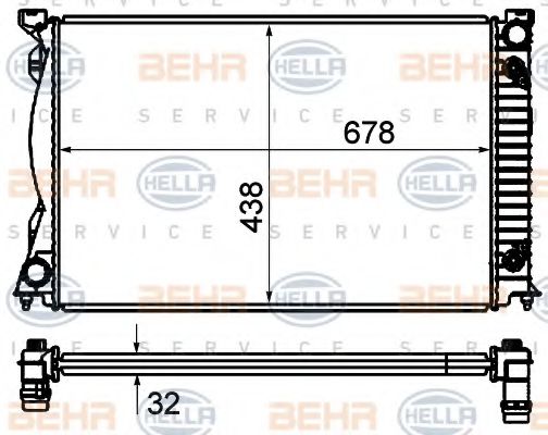 Радиатор, охлаждение двигателя HELLA 8MK 376 735-011