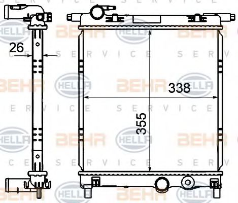 Радиатор, охлаждение двигателя HELLA 8MK 376 735-021