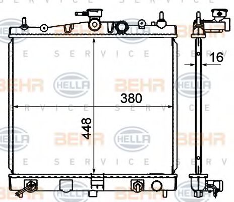 Радиатор, охлаждение двигателя HELLA 8MK 376 735-121