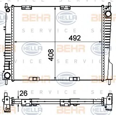 Радіатор, охолодження двигуна HELLA 8MK 376 735-141