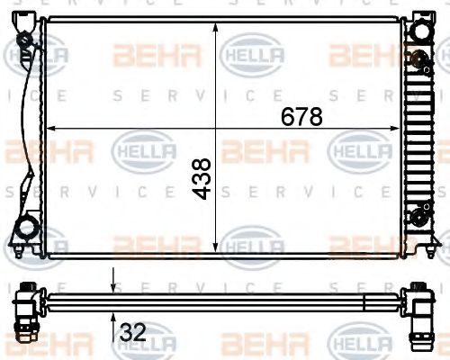 Радиатор, охлаждение двигателя HELLA 8MK 376 735-151