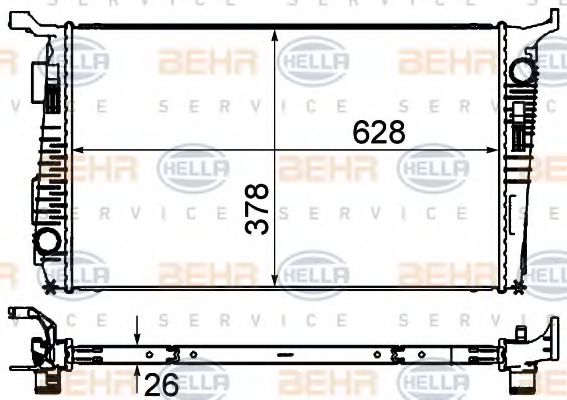 Радиатор, охлаждение двигателя HELLA 8MK 376 735-181