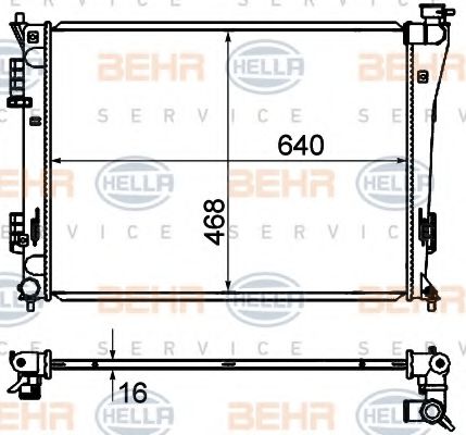 Радиатор, охлаждение двигателя HELLA 8MK 376 735-251