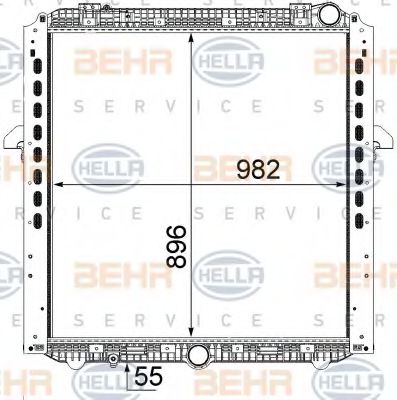 Радиатор, охлаждение двигателя HELLA 8MK 376 737-081