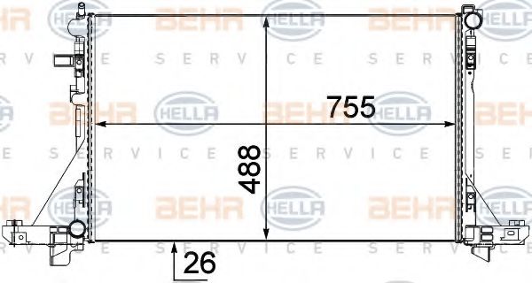 Радіатор, охолодження двигуна HELLA 8MK 376 737-104