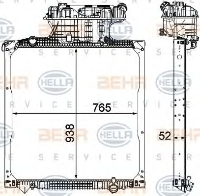 Радіатор, охолодження двигуна HELLA 8MK 376 750-541