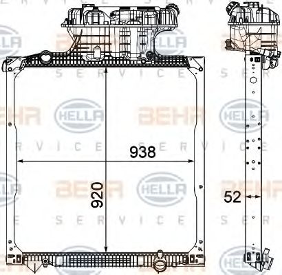 Радіатор, охолодження двигуна HELLA 8MK 376 750-561