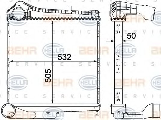 Интеркулер HELLA 8ML 376 751-201 BEHR HELLA SERVICE