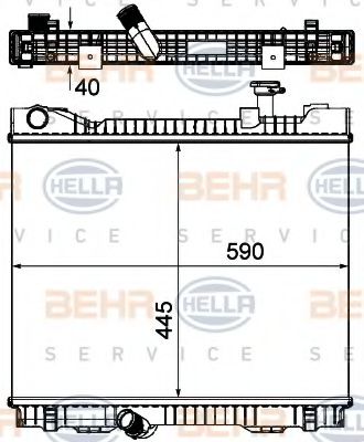 Радіатор, охолодження двигуна HELLA 8MK 376 751-221