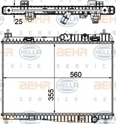 Радиатор, охлаждение двигателя HELLA 8MK 376 754-764 BEHR HELLA SERVICE Version ALTERNATIVE
