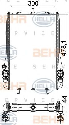 Радиатор, охлаждение двигателя HELLA 8MK 376 765-131