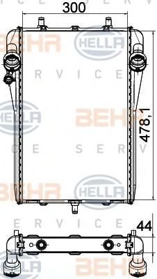 Радиатор, охлаждение двигателя HELLA 8MK 376 765-141