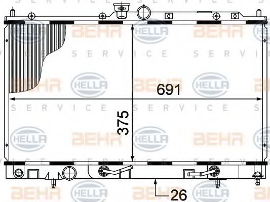Радиатор, охлаждение двигателя HELLA 8MK 376 770-321