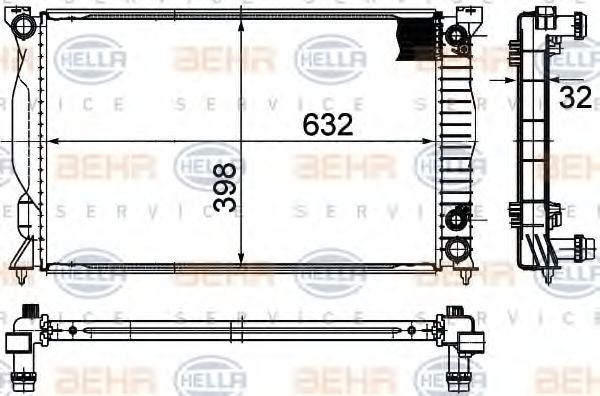 Радиатор, охлаждение двигателя HELLA 8MK 376 790-531