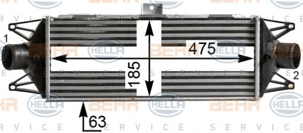 Интеркулер HELLA 8ML 376 900-444 BEHR HELLA SERVICE Version ALTERNATIVE