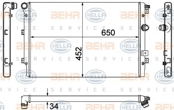 Радиатор, охлаждение двигателя HELLA 8MK 376 901-021