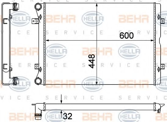 Радіатор, охолодження двигуна HELLA 8MK 376 901-101