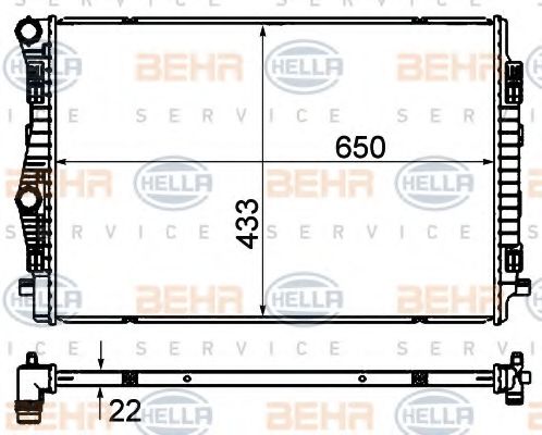 Радиатор, охлаждение двигателя HELLA 8MK 376 901-384