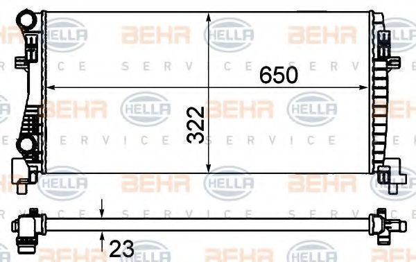 Радиатор, охлаждение двигателя HELLA 8MK 376 901-404