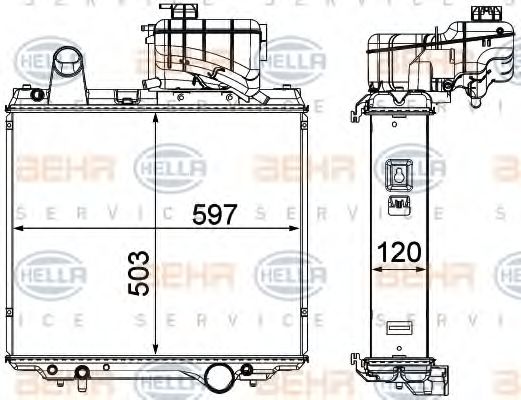 Радіатор, охолодження двигуна HELLA 8MK 376 903-001