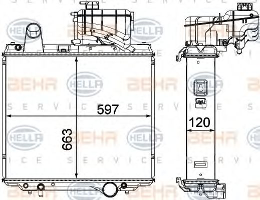 Радіатор, охолодження двигуна HELLA 8MK 376 903-021