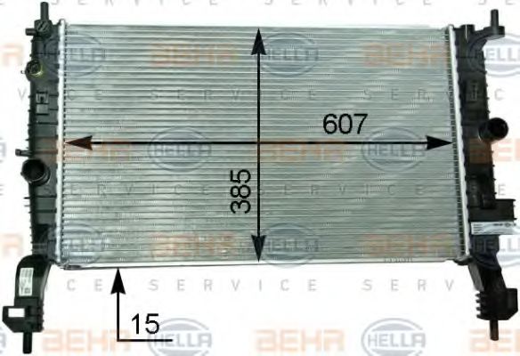 Радиатор, охлаждение двигателя HELLA 8MK 376 910-294 BEHR HELLA SERVICE Version ALTERNATIVE