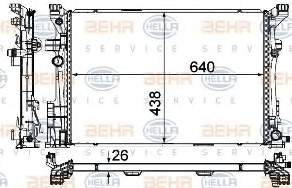 Радиатор, охлаждение двигателя HELLA 8MK 376 924-021