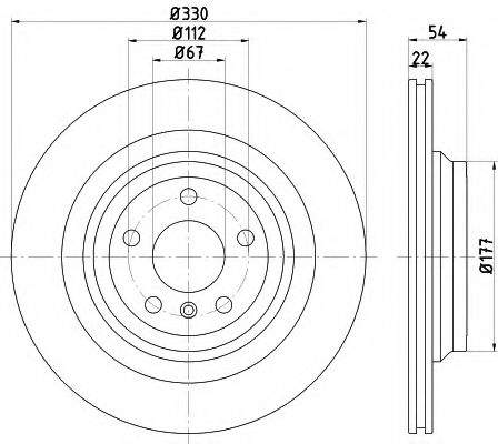 Тормозной диск HELLA 8DD 355 122-561 PRO