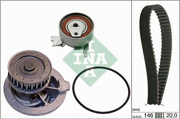 Помпа + комплект ГРМ INA 530 0147 30