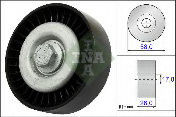 Направляющий / паразитный ролик  поликлинового ремня INA 532 0669 10