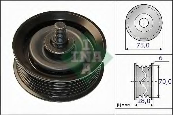 Направляющий / паразитный ролик поликлинового ремня INA 532 0744 10