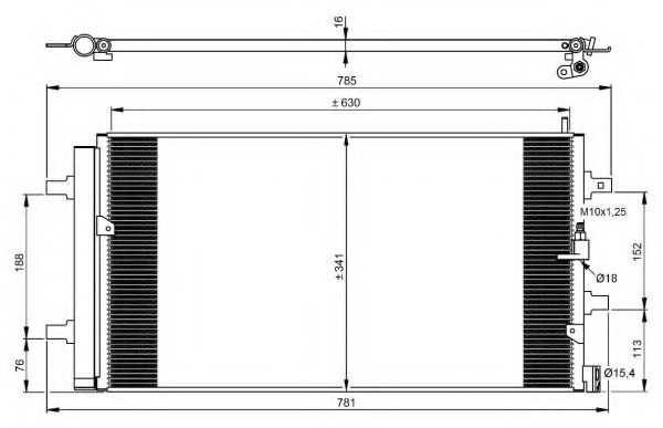 Радіатор кондиціонера NRF 350069