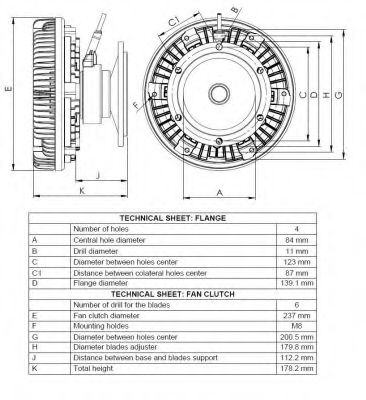 Вязкостная муфта вентилятора охлаждения NRF 49116 - Фото 3